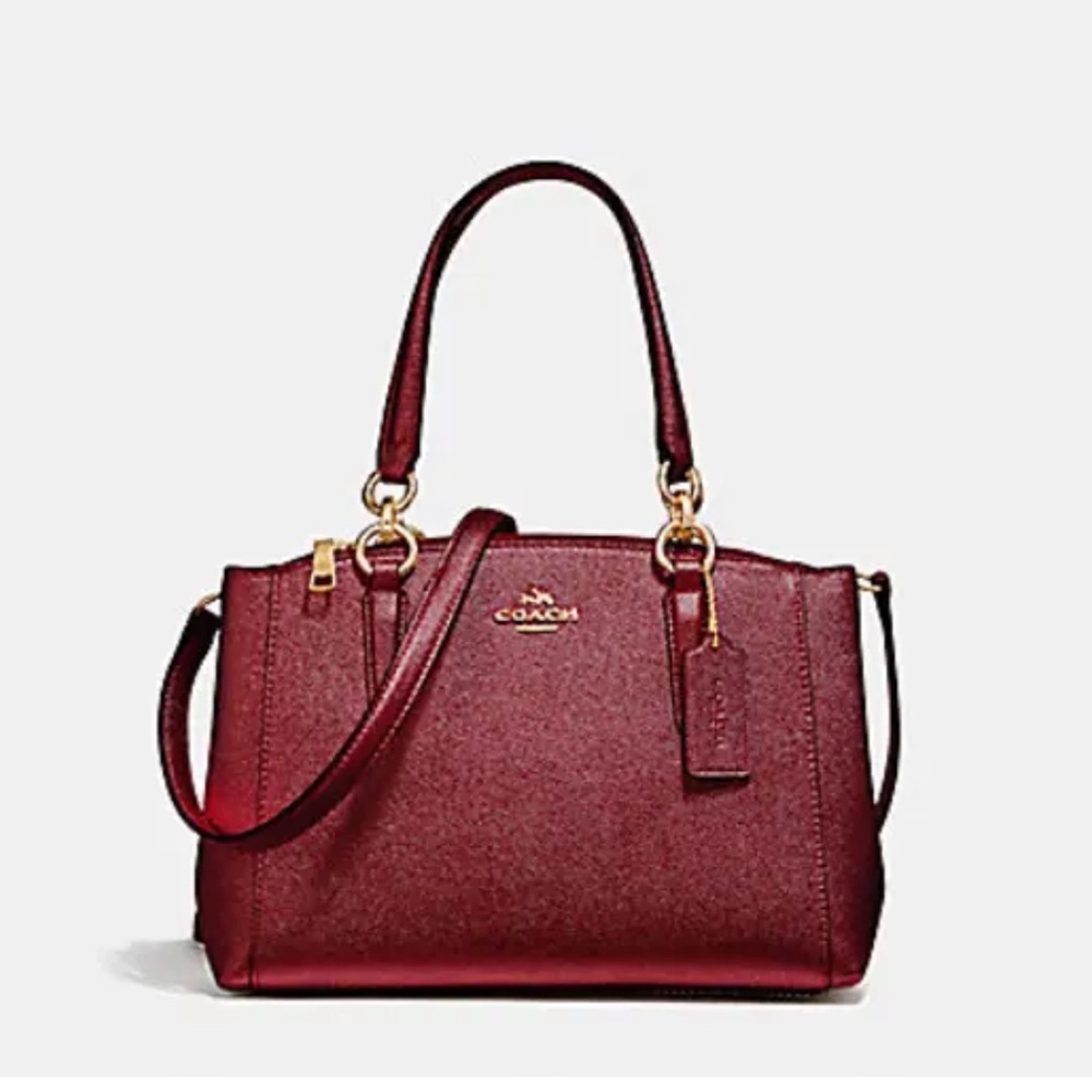 COACH METALLIC LEATHER MINI CHRISTIE CARRYALL  SHOULDER BAG CROSSBODY
